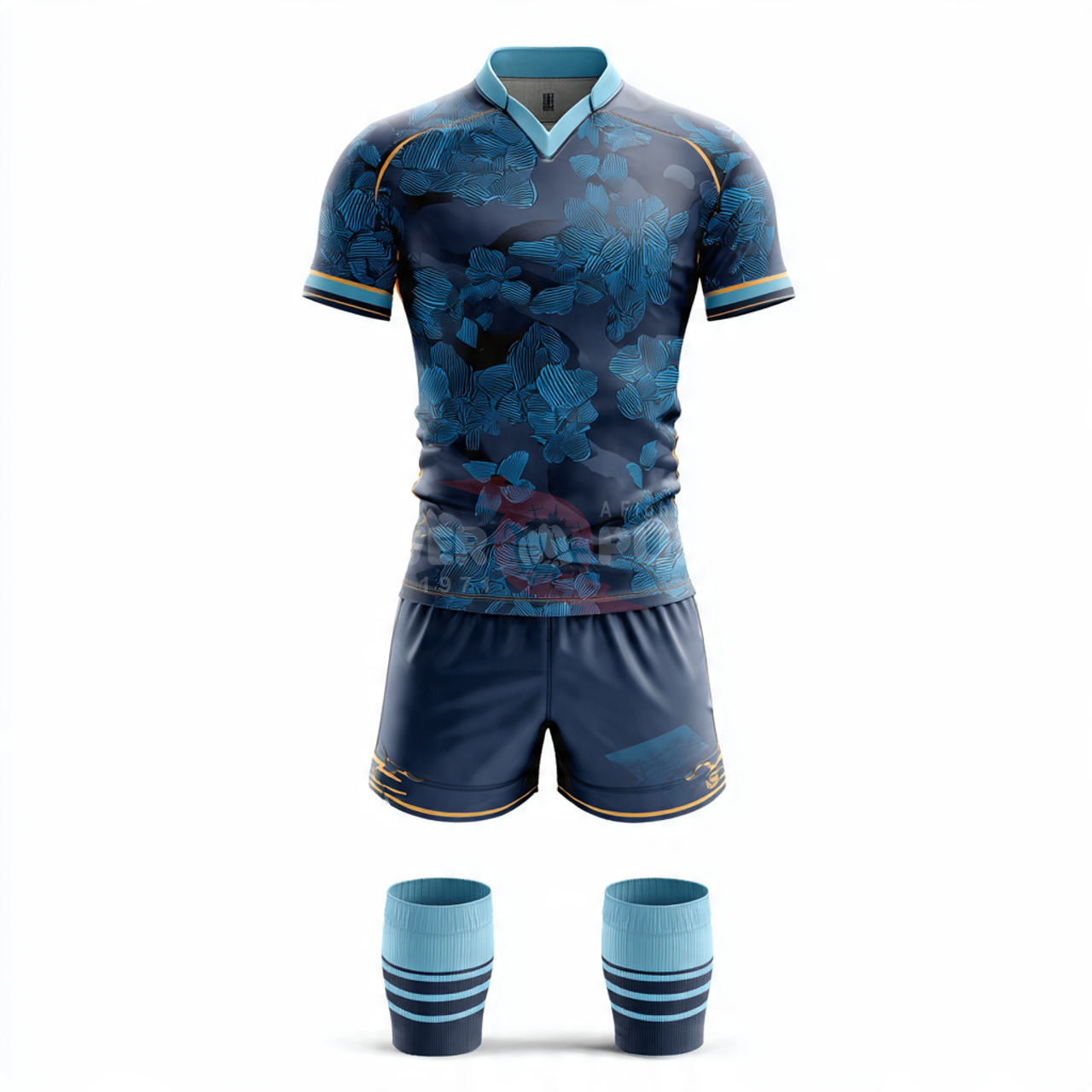 Power Punch Rugby Football Jerseys amp amp Shorts Sets Breathable Printed Adult Unisex Sublimat - Angle 4