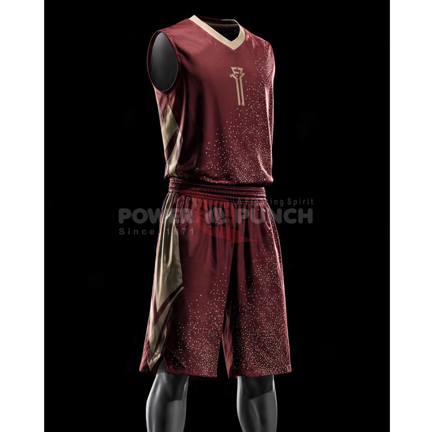 Power Punch Sleeveless Basketball Uniform Custom Printed Football Jersey Tops 100 Polyester Mes - Angle 2