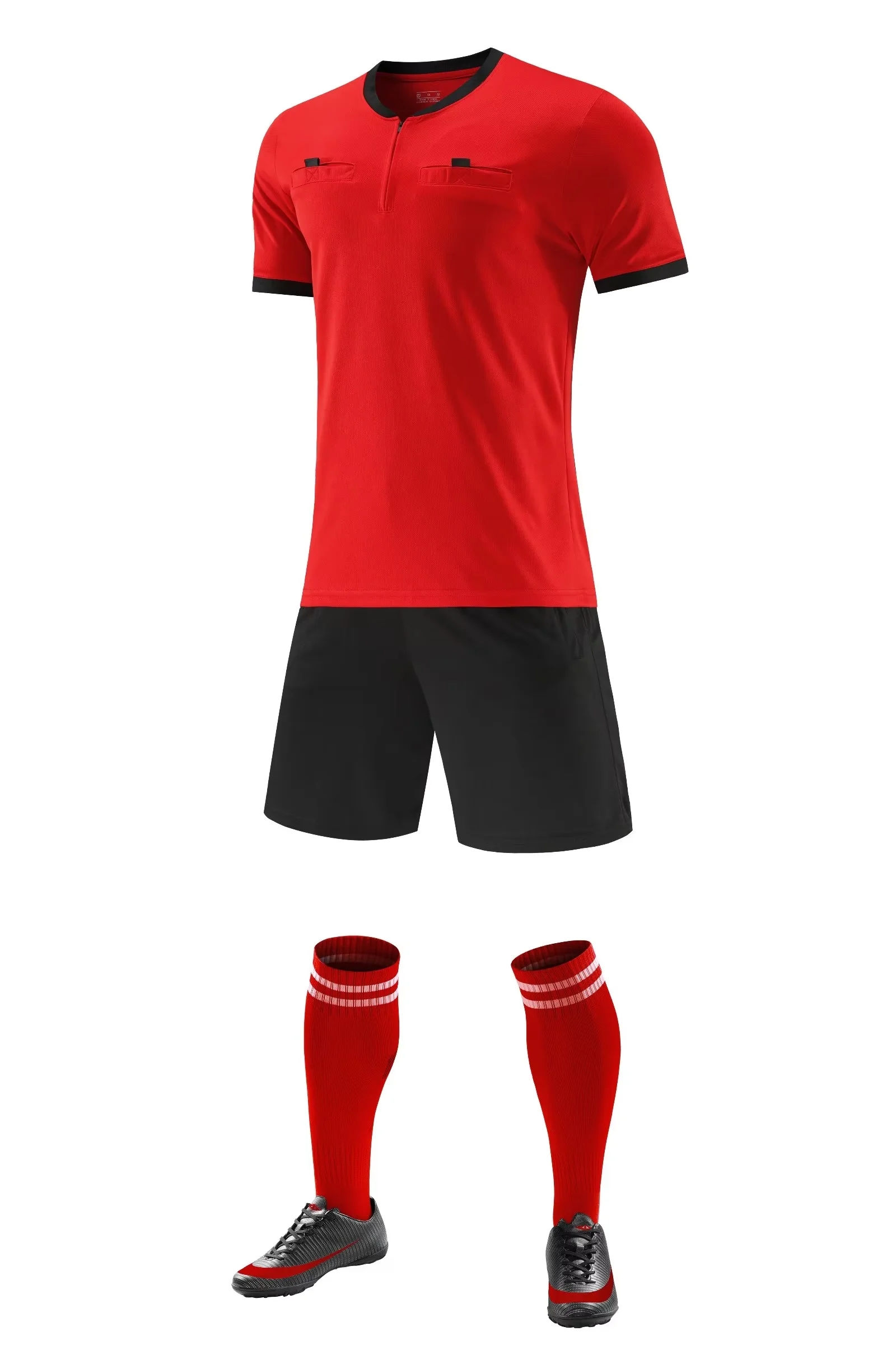 Power Punch Latest Adult Soccer Referee Sets Men Professional Breathable Soccer Referee Uniform - Angle 5