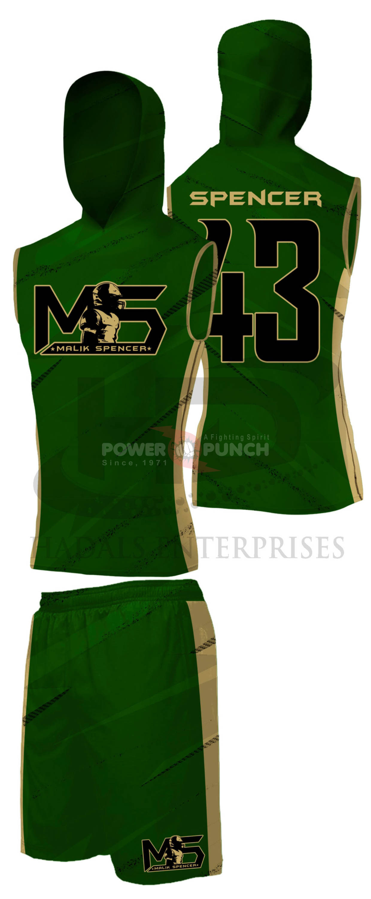 Power Punch Comfortable 7 On7 Flag Football Uniforms High Quality 7 on 7 Uniform Unisex 7 on 7 - Angle 3