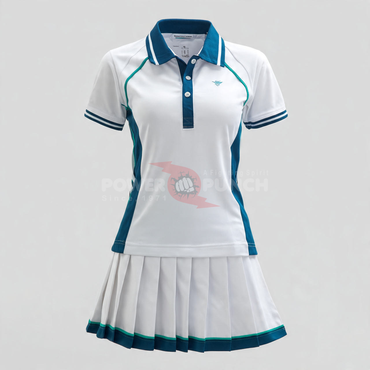 Power Punch Training Tennis Jersey Shorts Sets Breathable Quick-Dry Eco-Friendly Team Uniforms - Angle 2