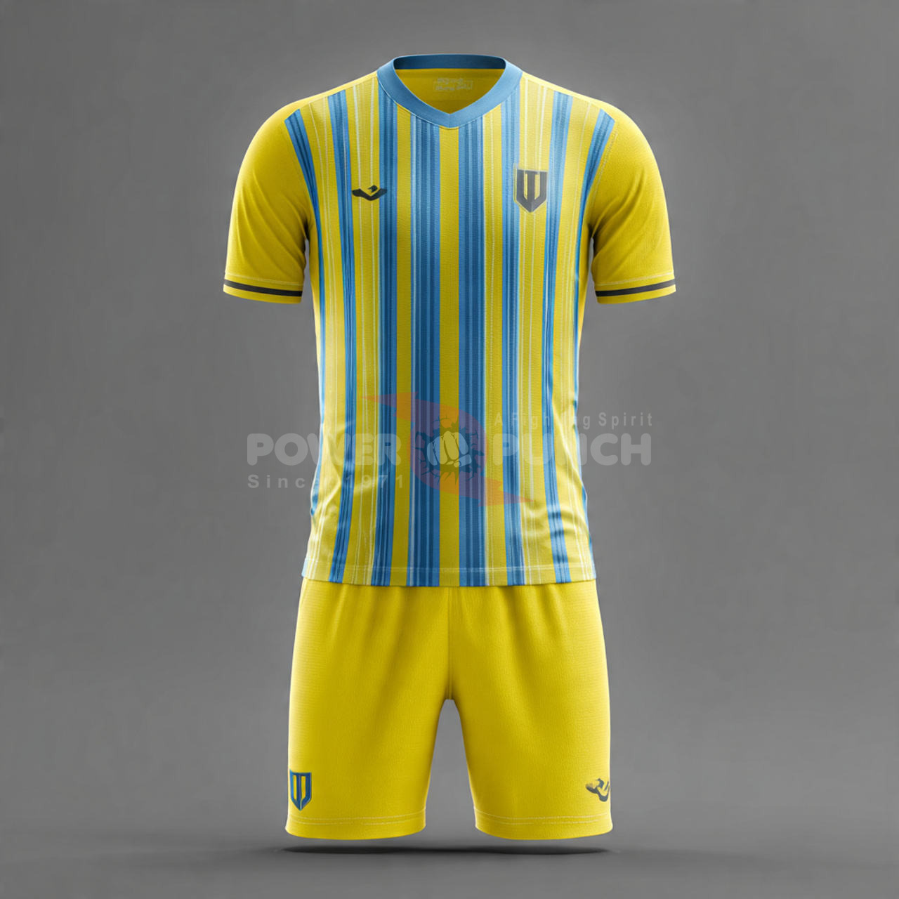 Power Punch Soccer Football Uniforms Short Sleeve V-Neck Jersey Top amp amp Shorts Two-Piece Br - Angle 4