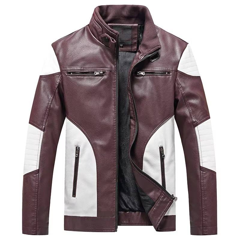 Power Punch Custom Men Motorbike Genuine Leather Moto Motorcycle with protection Angle 4