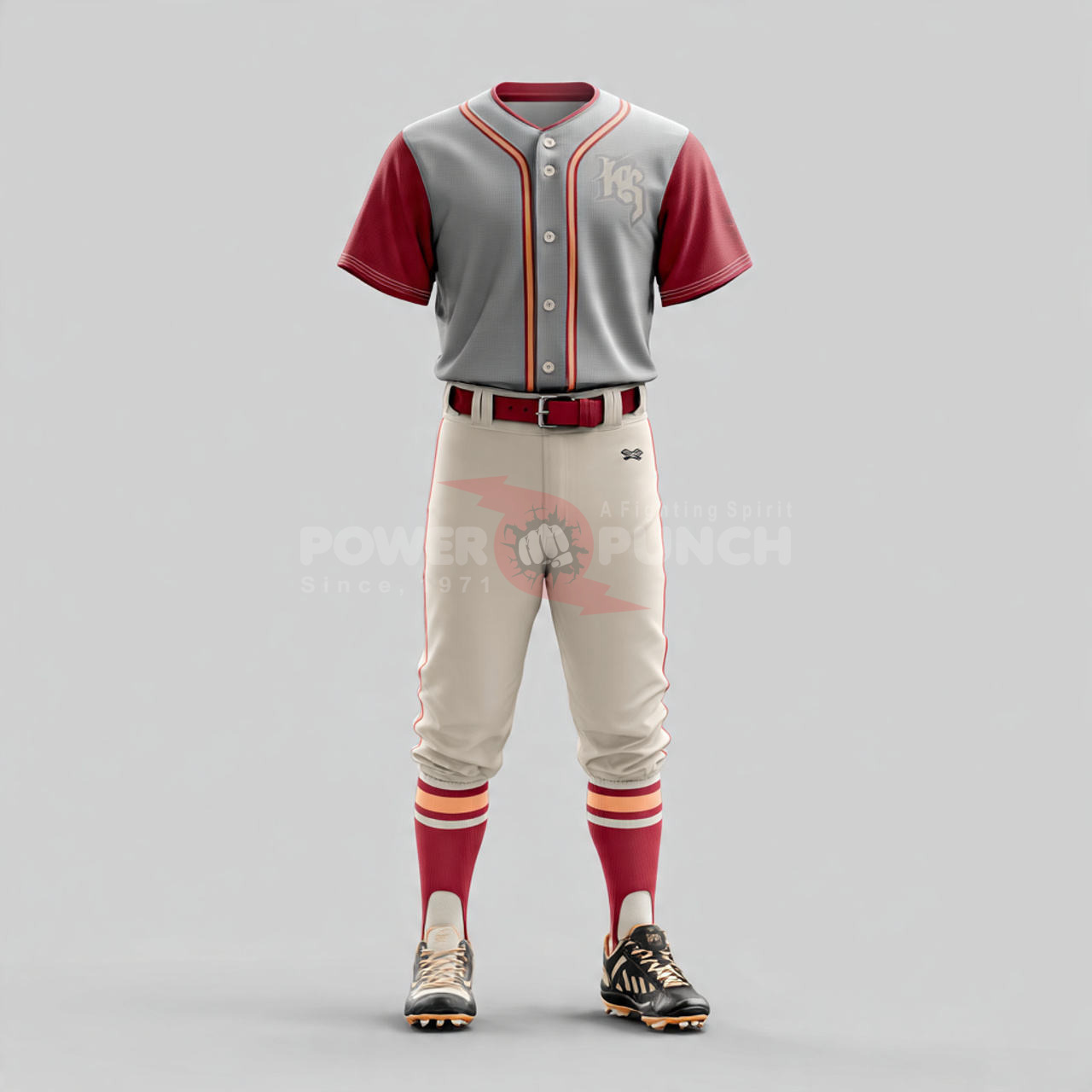 Power Punch Baseball Playing Uniform Men Women Button Down Jersey Pants Sports Uniform Sets Bre - Angle 5