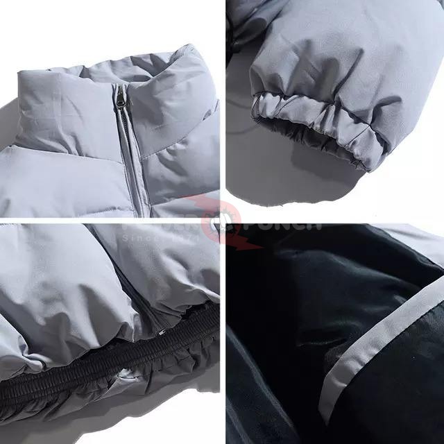 Power Punch Wholesale Custom Puffer Jacket Men's Stand Collar Winter Breathable Angle 4