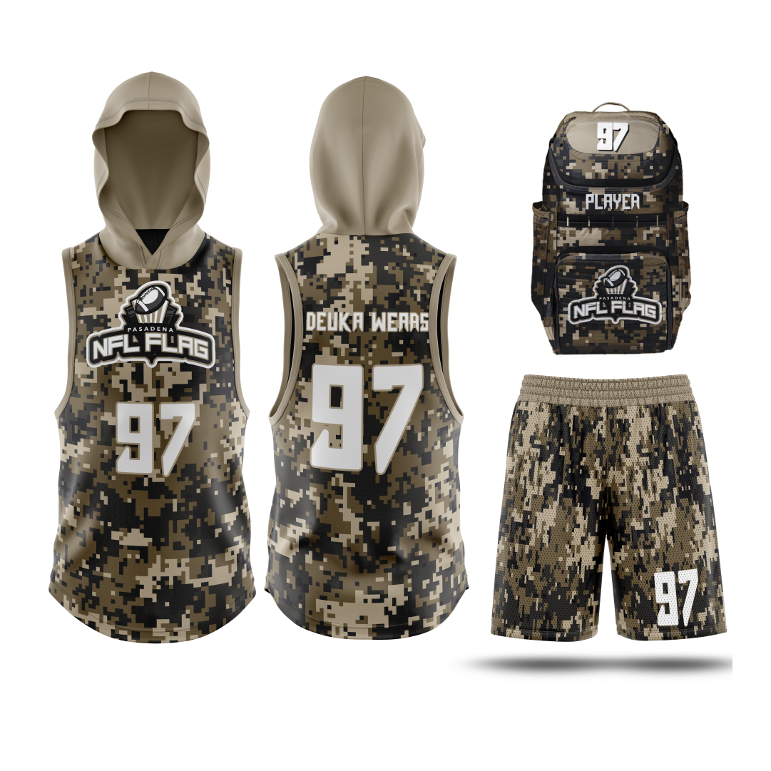 Power Punch Custom American Football 7v7 Heat-Transfer Printed Flag Football Uniform Plus Size