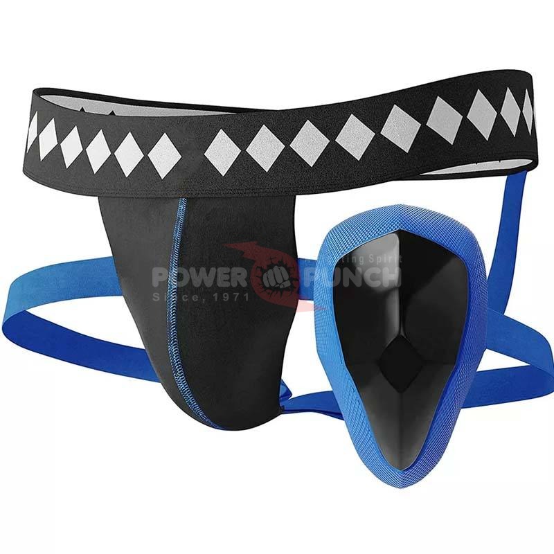 Power Punch High Quality Unique Pakistan Made PU Leather Boxing Groin Guard Extra Angle 2