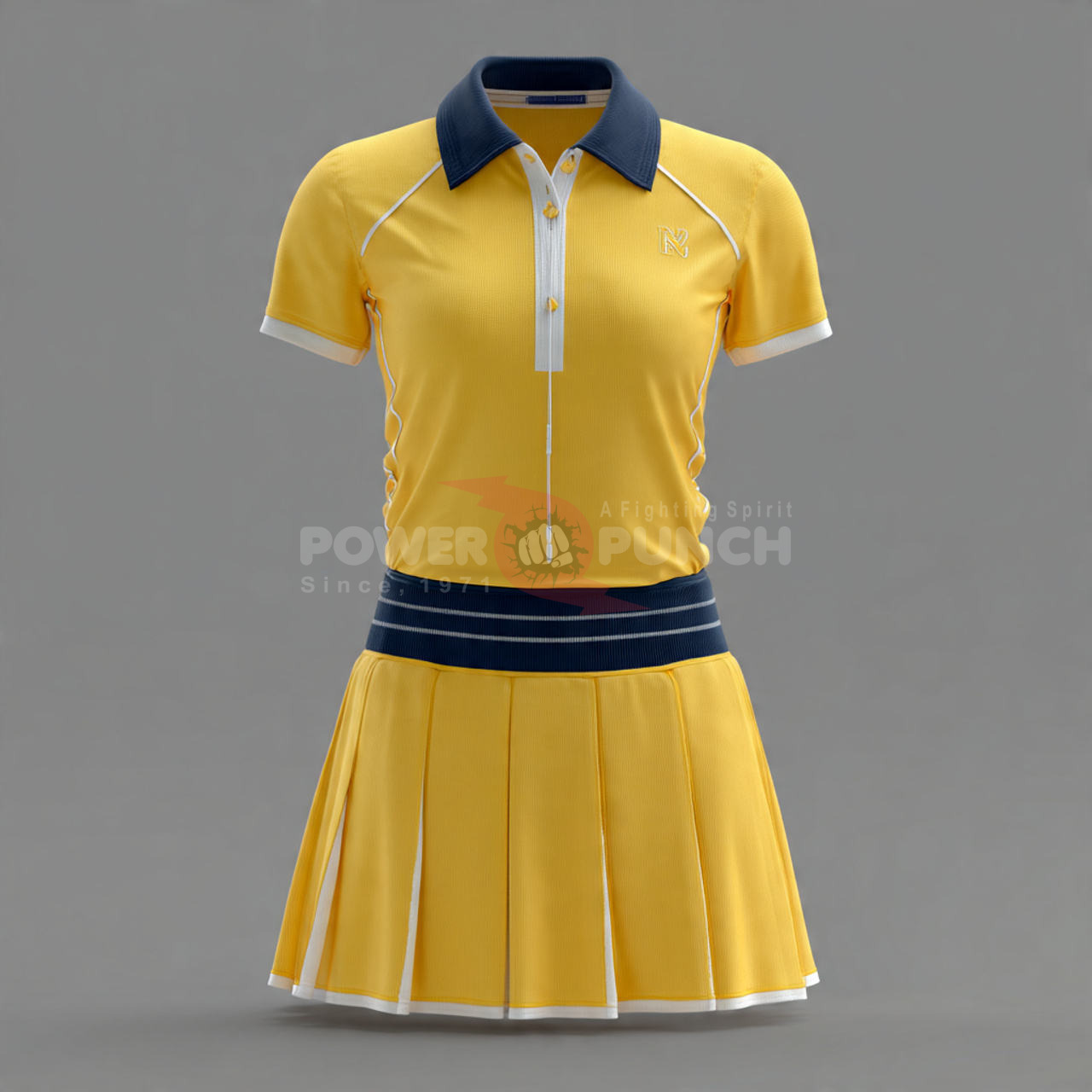 Power Punch Training Tennis Jersey Shorts Sets Breathable Quick-Dry Eco-Friendly Team Uniforms - Angle 4