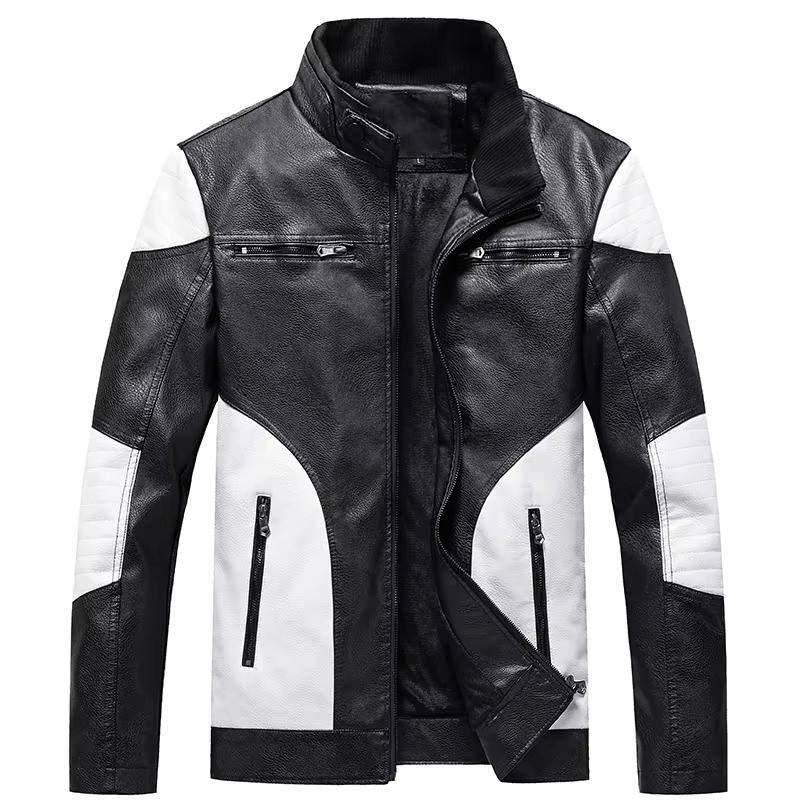 Power Punch Custom Men Motorbike Genuine Leather Moto Motorcycle with protection