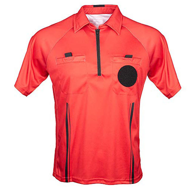 Power Punch Men x27 s Soccer Football Sports Referee Umpire Shirt Uniform Jersey Black amp amp
