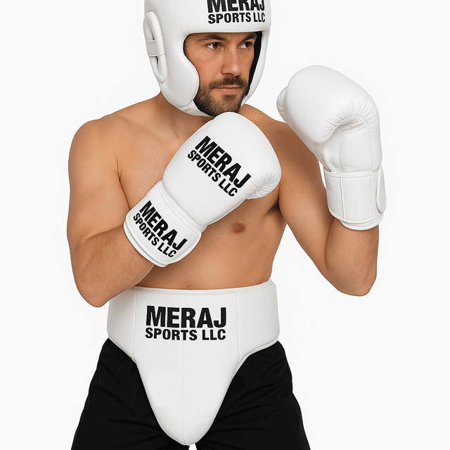 Power Punch Full boxing set gloves headgear head guard groin guard training Angle 5