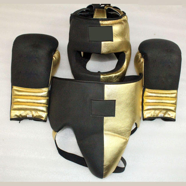 Power Punch Winning Boxing Sparring Set Boxing Gloves Head Guard Groin Guard Angle 4