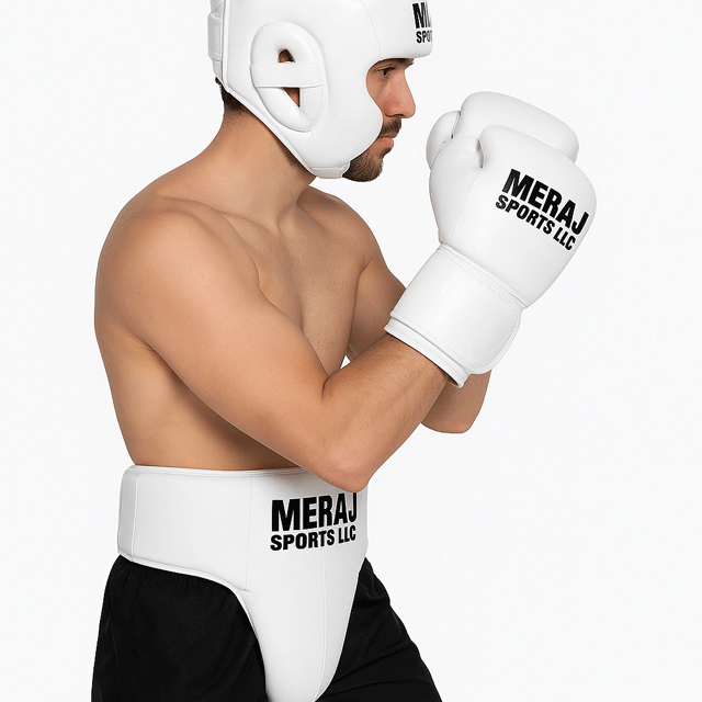 Power Punch Full boxing set gloves headgear head guard groin guard training Angle 4