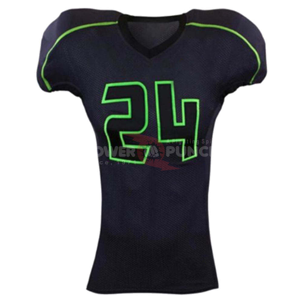 Power Punch Custom American Football Uniform Men Dark Green Team Jersey Pants Set High Quality  - Angle 3