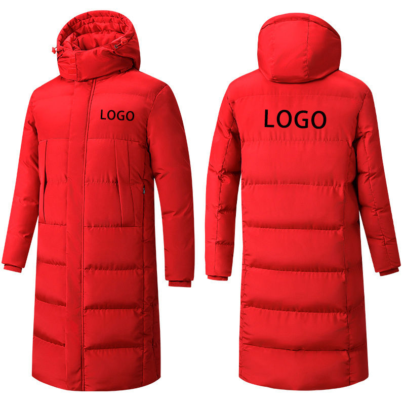 Power Punch Oem Custom Jacket Long Down Coats Soccer Coach Jacket Windbreaker Warm Angle 2