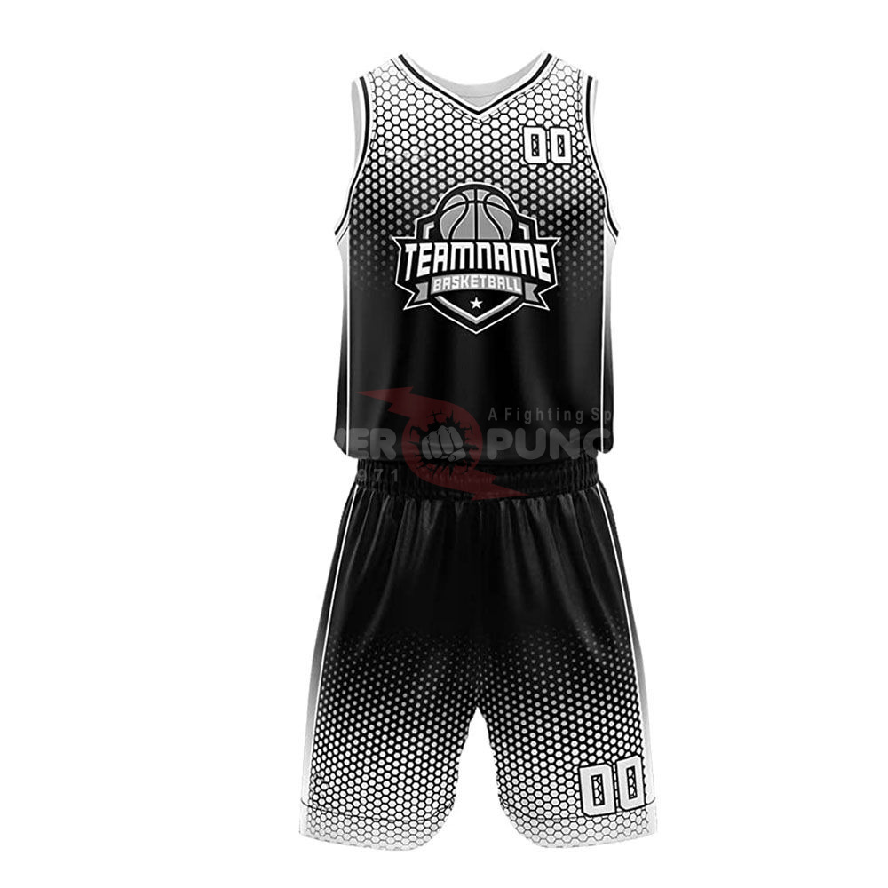 Power Punch Mesh Shorts Adult Custom Jersey Basketball Set Best Selling 100 Polyester Sleeveles - Angle 2