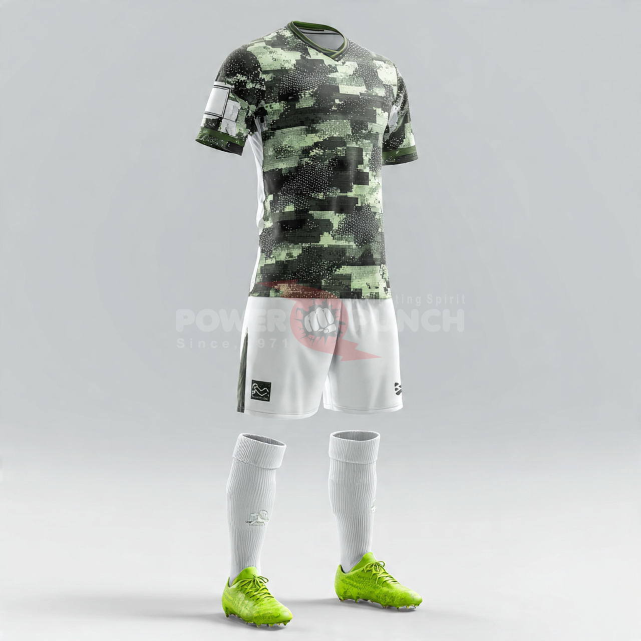 Power Punch Sports Soccer V Neck Uniform Soccer Jersey Tops Short Sleeve Shirt Tops Soccer Unif - Angle 5