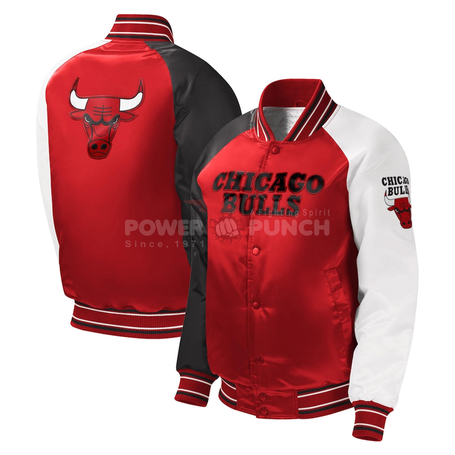 Power Punch 2025 Customized Design Team Chicago Bull &amp; Number Starter bomber