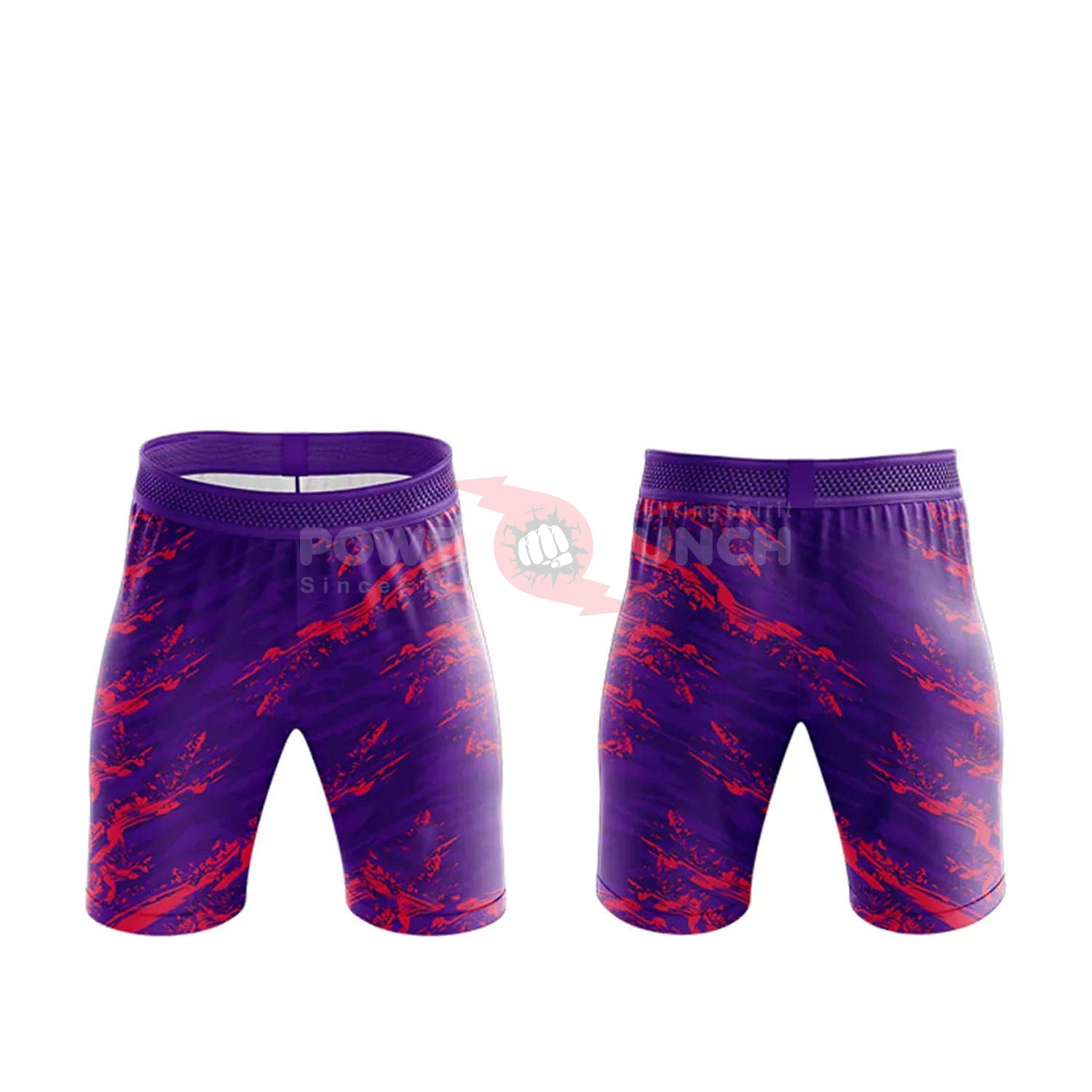 Power Punch Custom 7V7 Football Uniforms Purple Red Print Hooded Sleeveless Jersey With Number - Angle 4