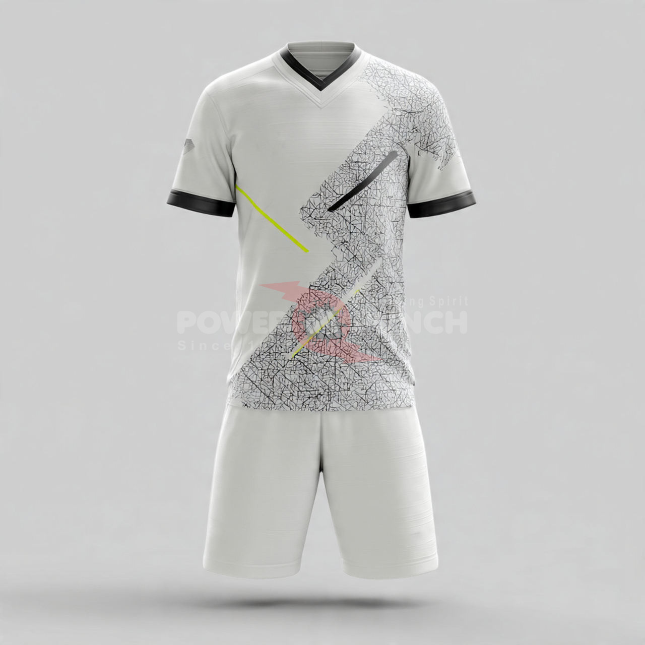Power Punch Soccer Football Uniforms Short Sleeve V-Neck Jersey Top amp amp Shorts Two-Piece Br - Angle 5