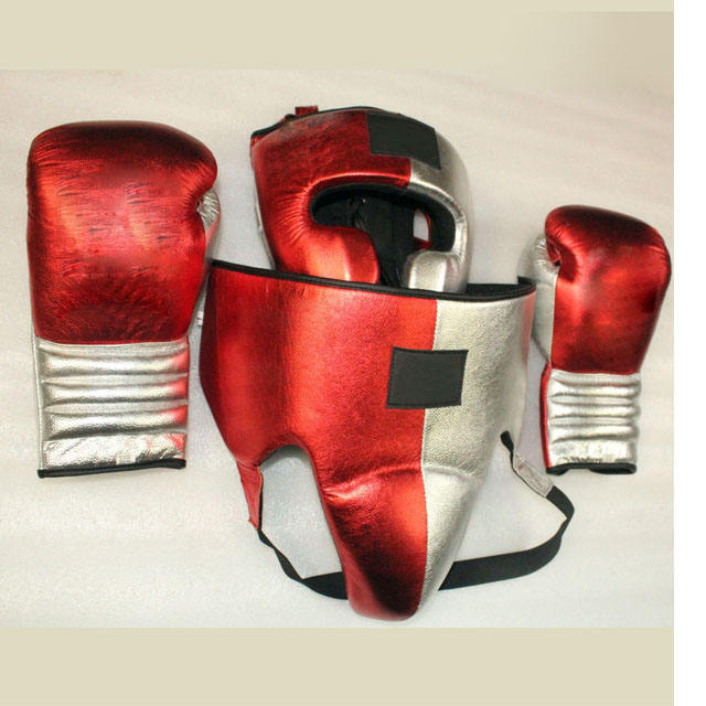 Power Punch Winning Boxing Sparring Set Boxing Gloves Head Guard Groin Guard Angle 5