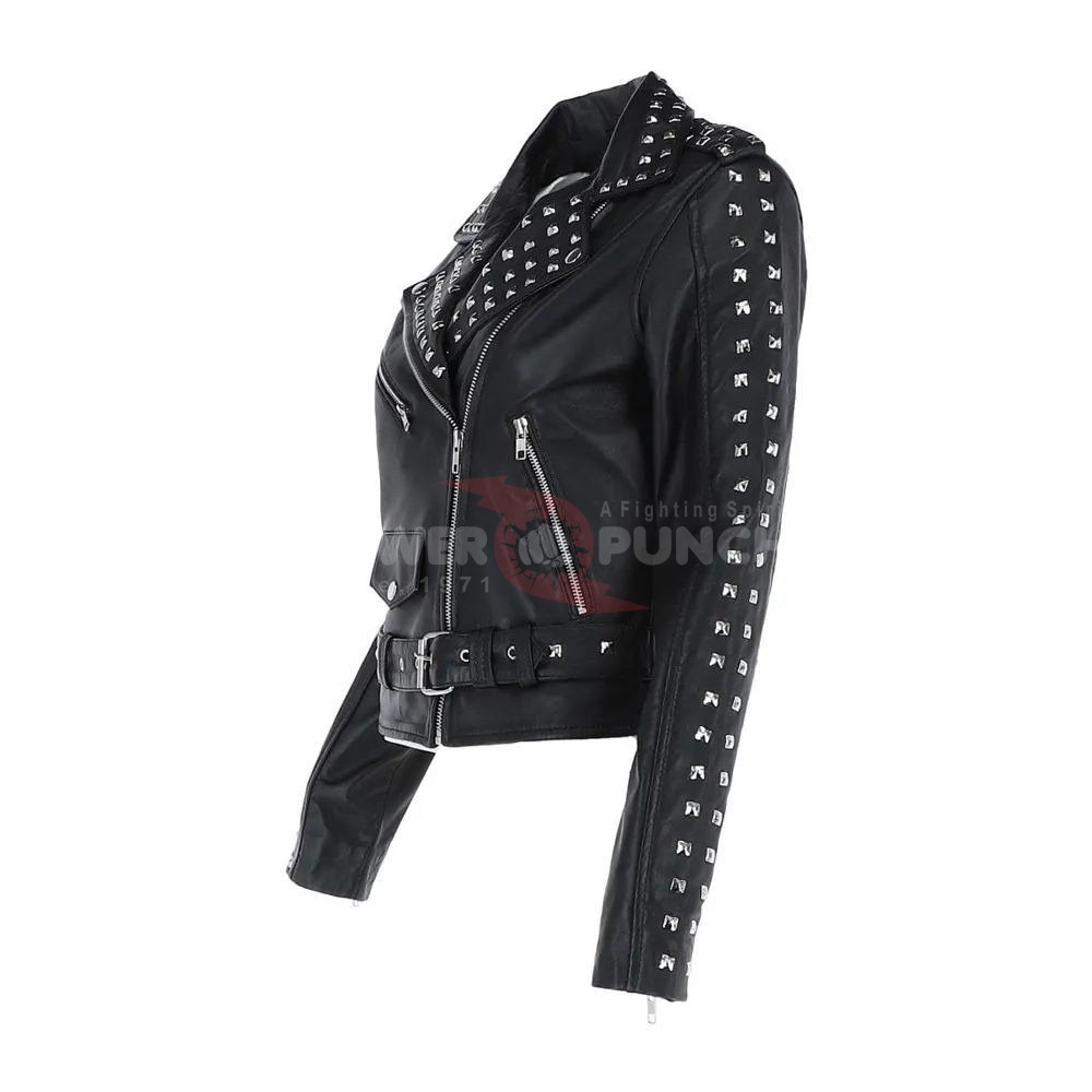 Power Punch Top Quality Hot Sale Genuine Leather Jacket With Customized Logo Leather Angle 5