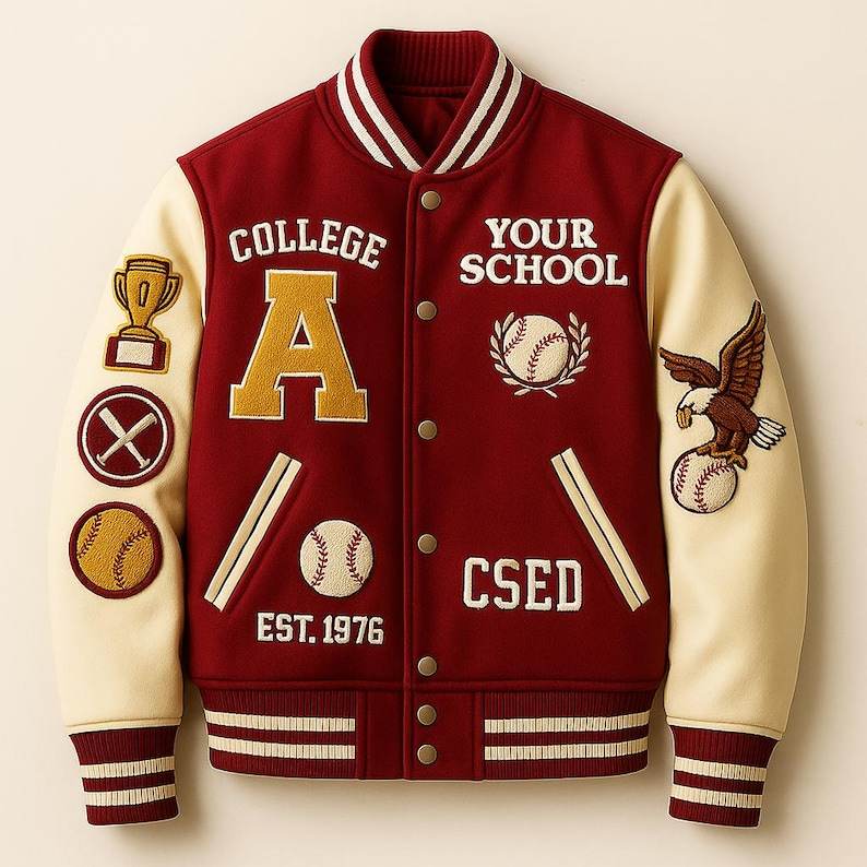 Power Punch High Quality Custom Design Men's Varsity Letterman Jackets Woolen Angle 4