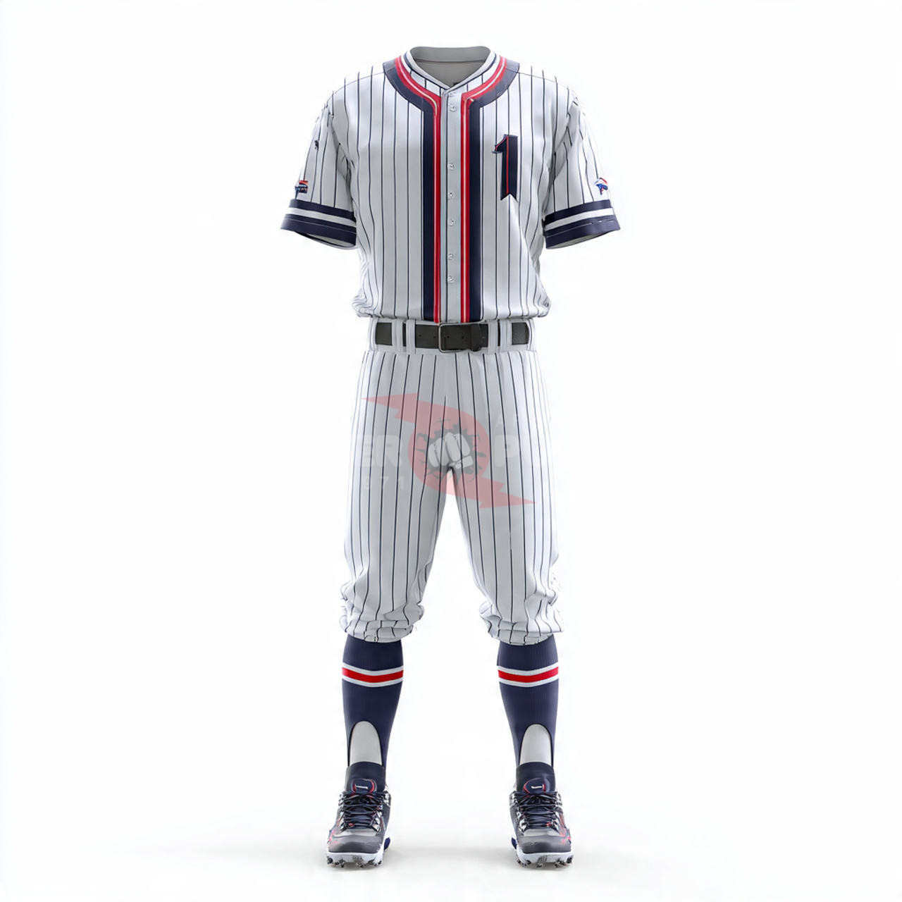 Power Punch Baseball Playing Uniform Men Women Button Down Jersey Pants Sports Uniform Sets Bre - Angle 2