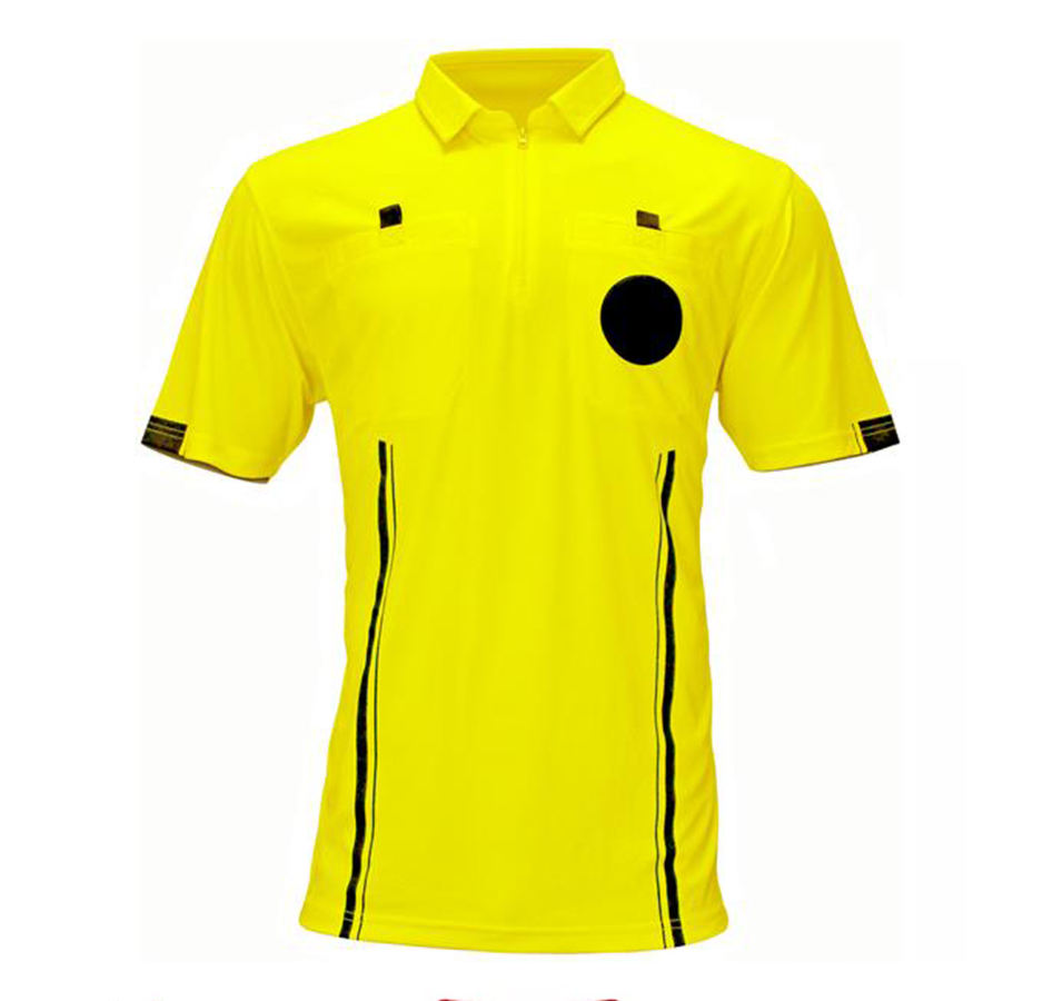 Power Punch Men x27 s Soccer Football Sports Referee Umpire Shirt Uniform Jersey Black amp amp  - Angle 3