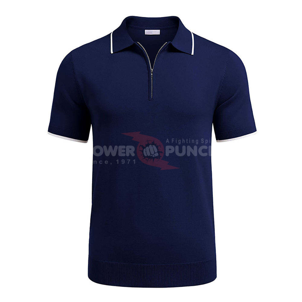Power Punch Quarter Zip Golf Polo Shirts Men Short Sleeve Moisture Wicking Golf Shirts Collared