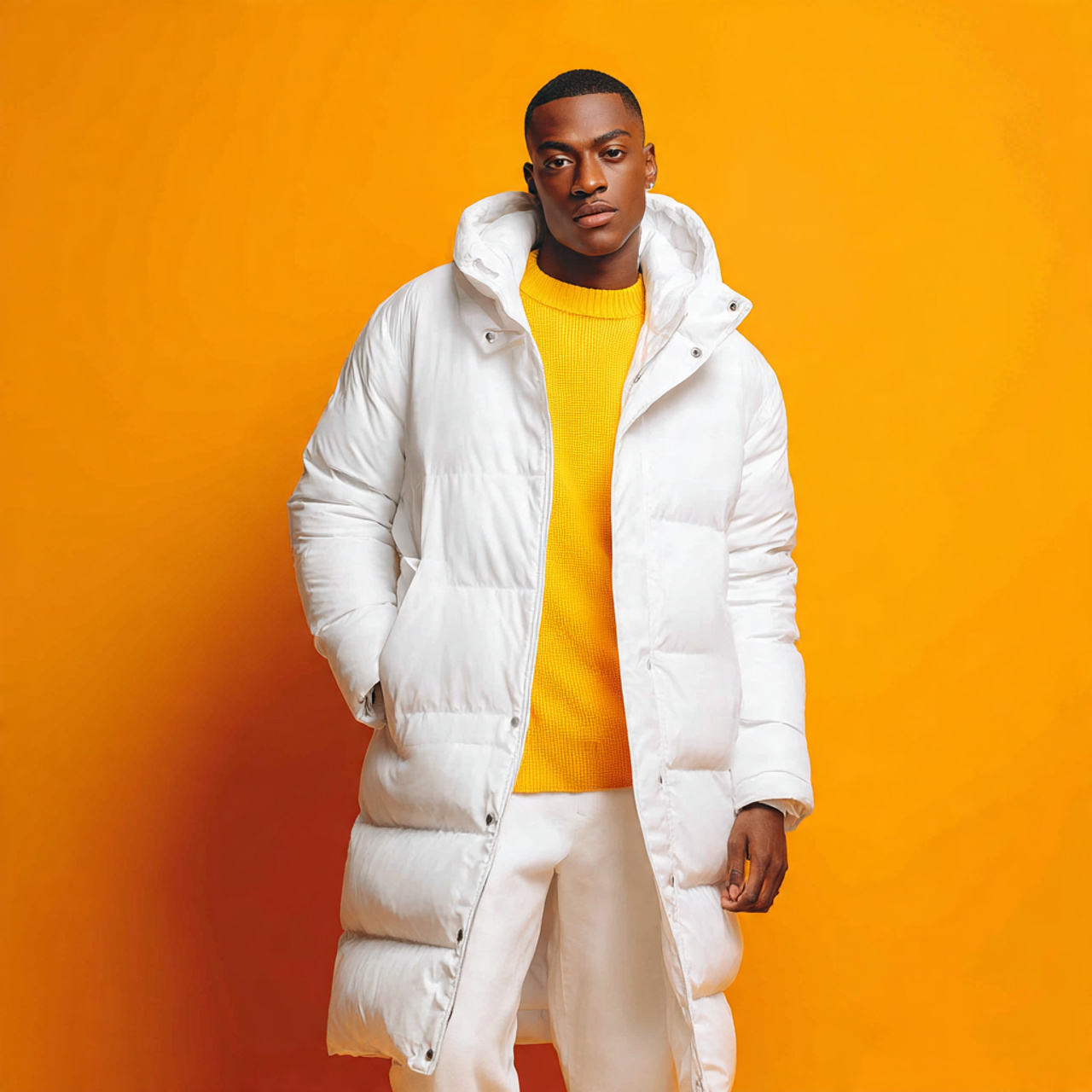 Power Punch Bubble Puffer Hooded Long Coat Jacket for Men Winter Warmth Windproof Angle 5