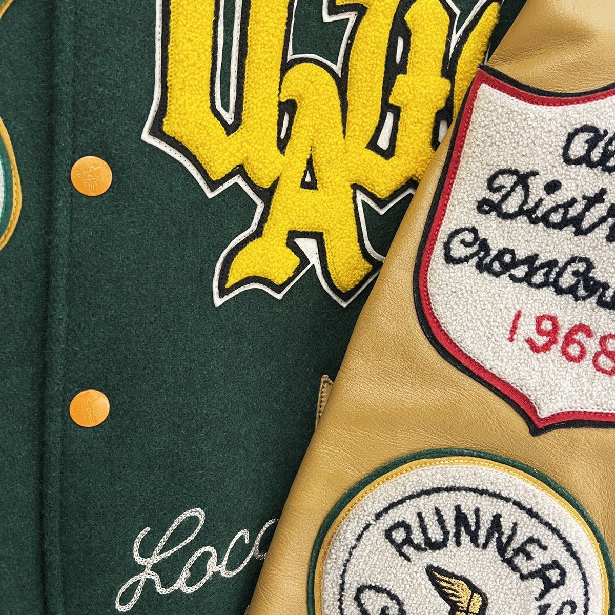 Power Punch Winter Unisex Varsity Jacket with Bespoke Embroidery Chenille Patchwork Angle 4