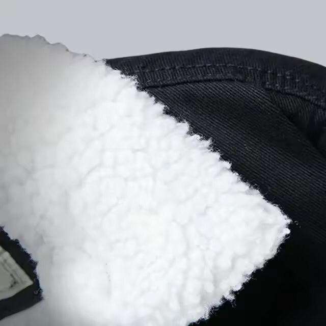 Power Punch Men's Vintage Style Velvet Lamb Wool Denim Jacket with Fur Inside Angle 4
