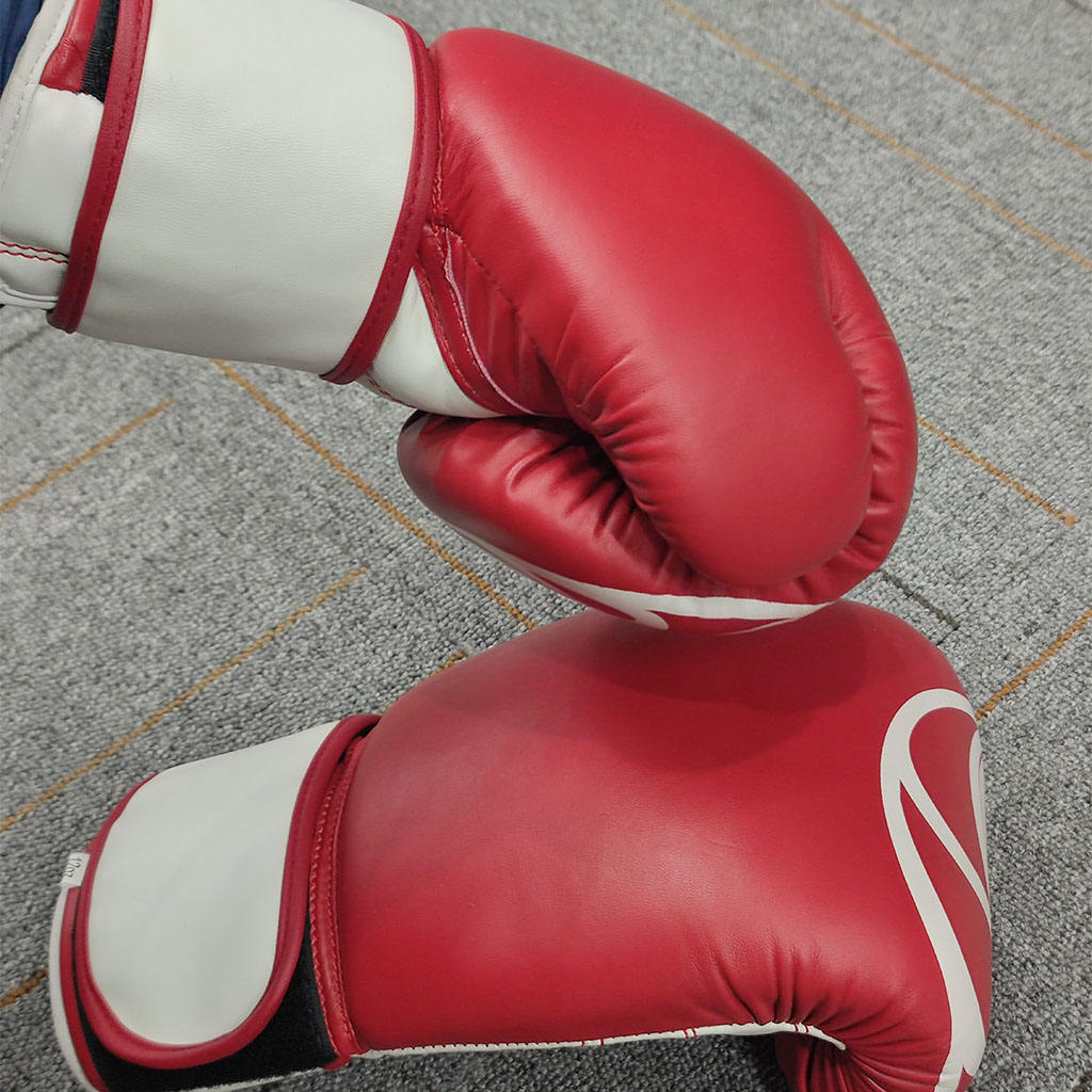 Power Punch High Quality Custom logo PU Boxing Gloves Muay Thai Kick Boxing Gloves Angle 5