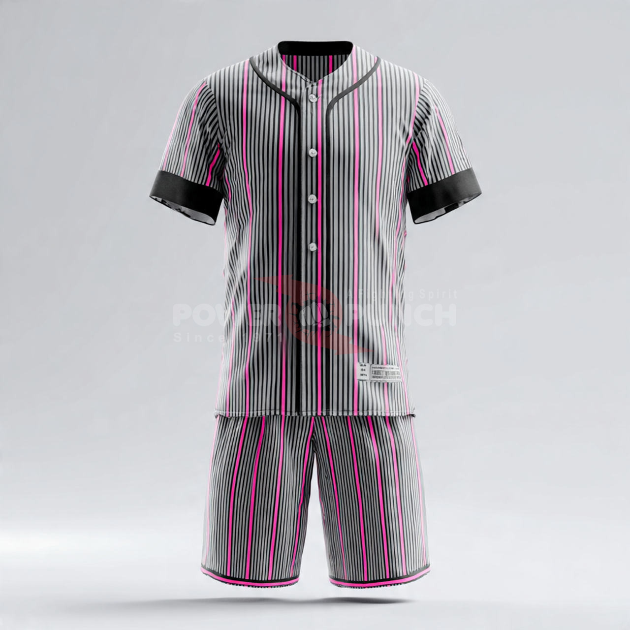 Power Punch Baseball Playing Uniform Men Women Button Down Jersey Pants Sports Uniform Sets Bre - Angle 3