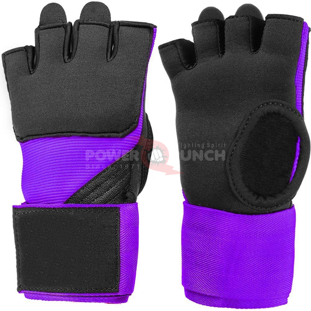 Power Punch Custom Neoprene Half Finger Hand Wraps with Gel Padding Breathable Water Angle 5