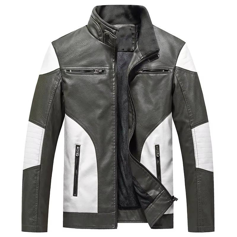 Power Punch Custom Men Motorbike Genuine Leather Moto Motorcycle with protection Angle 2