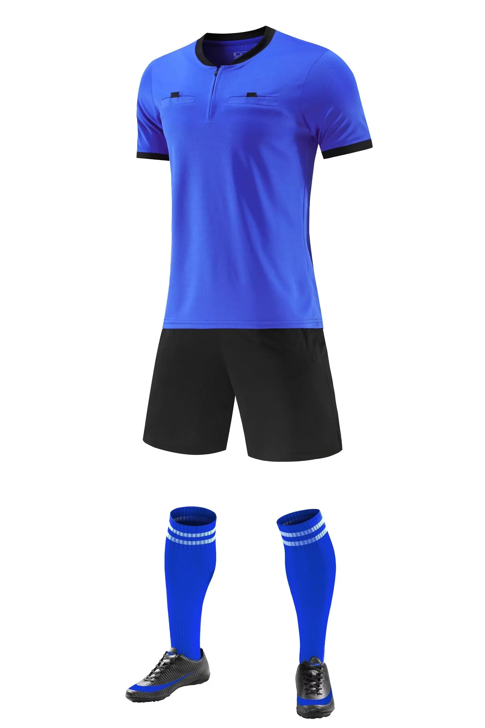 Power Punch Latest Adult Soccer Referee Sets Men Professional Breathable Soccer Referee Uniform - Angle 4