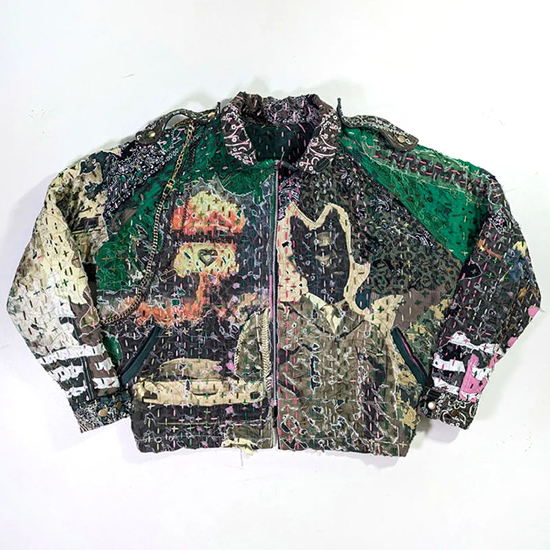 Power Punch DiZNEW Low Moq Denim Jackets Custom Heavyweight Cotton Blend Patchwork