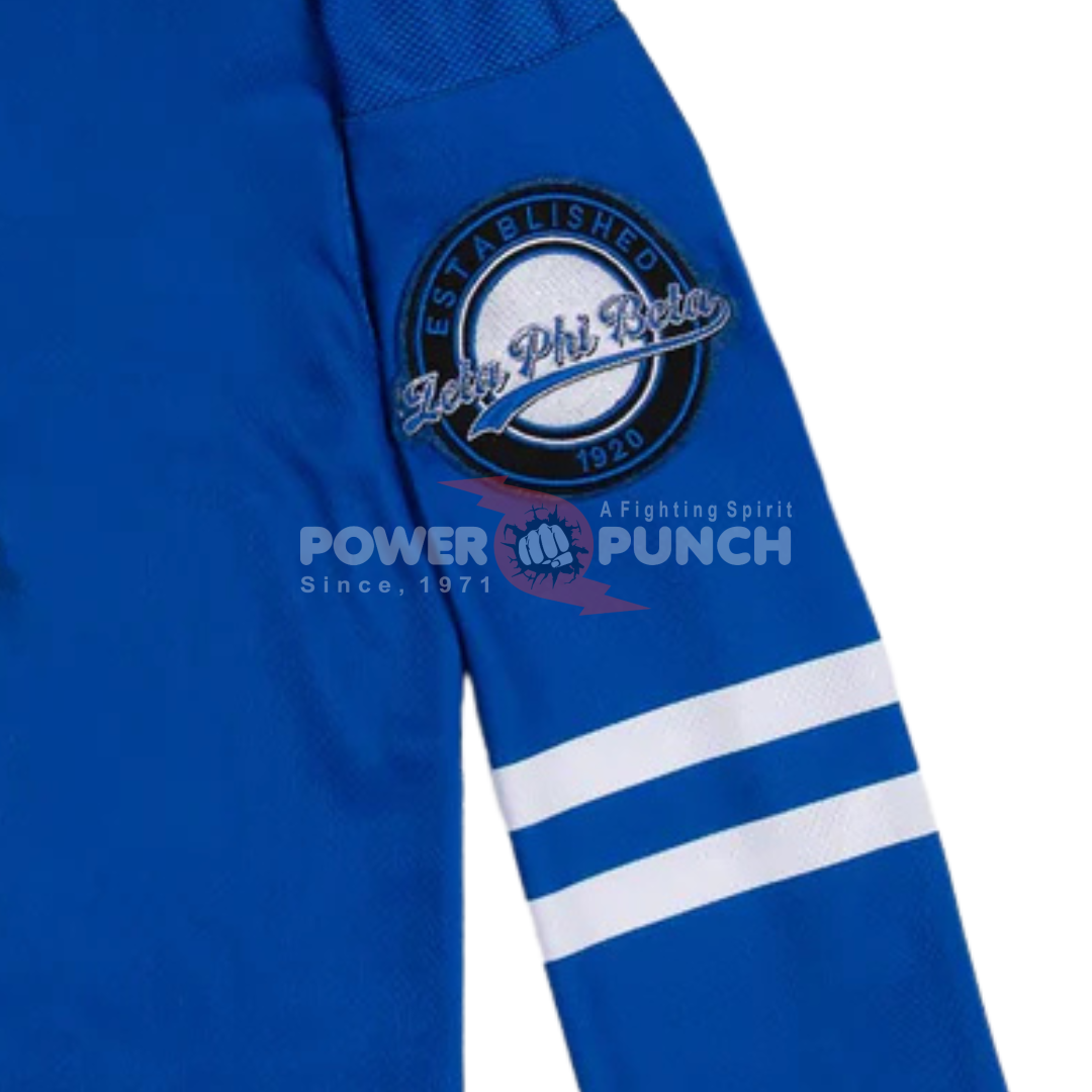 Power Punch Vintage Zeta Phi Beta Ice Hockey Jersey Womens Greek Sorority Long Sleeve Athletic - Angle 5