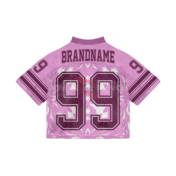Power Punch Rugby Clothing Custom Printed Unisex Loose Vintage Mesh American Football Jersey Pl - Angle 2