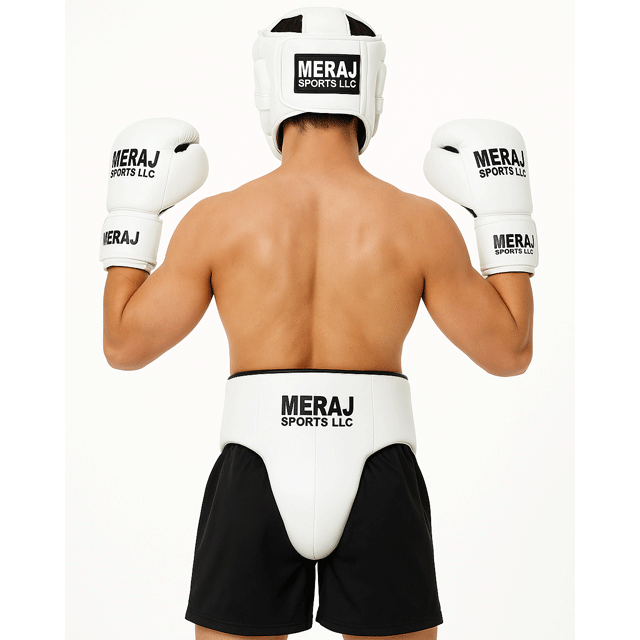 Power Punch Full boxing set gloves headgear head guard groin guard training Angle 2