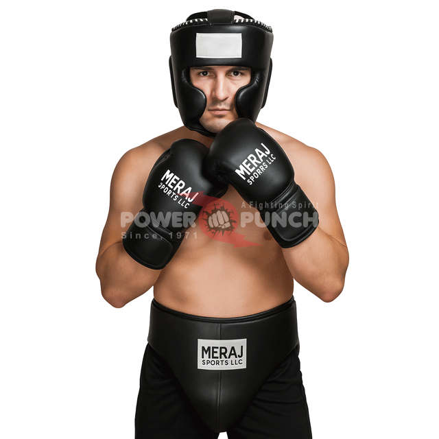 Power Punch Professional boxing gloves headgear head guard groin guard full