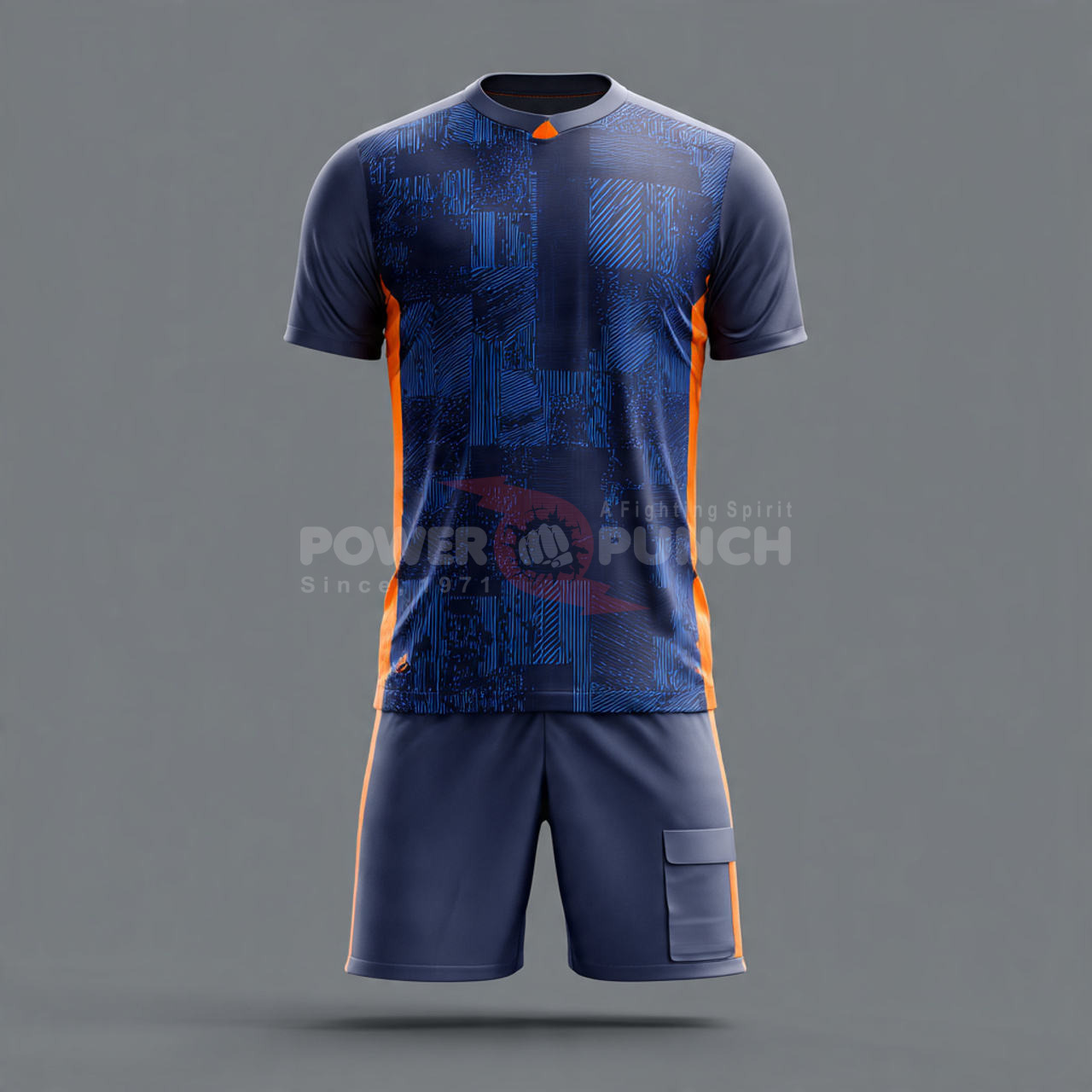 Power Punch Soccer Football Uniforms Short Sleeve V-Neck Jersey Top amp amp Shorts Two-Piece Br - Angle 3