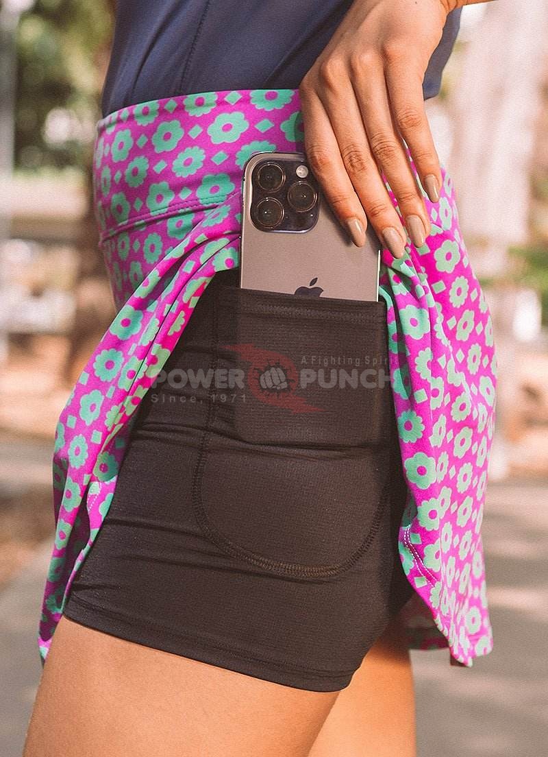 Power Punch Women x27 s Adults Pickleball Tennis Skirt High Waisted Pockets Inner Shorts Breath - Angle 4