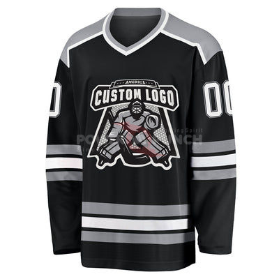 Power Punch High Quality Breathable Custom Ice Hockey Jersey Best Quality Wholesale Fashion wit - Angle 4