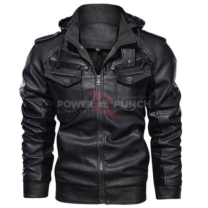 Power Punch Hot Sale Genuine Leather Winter Warm Windproof Men's Jacket Apparel