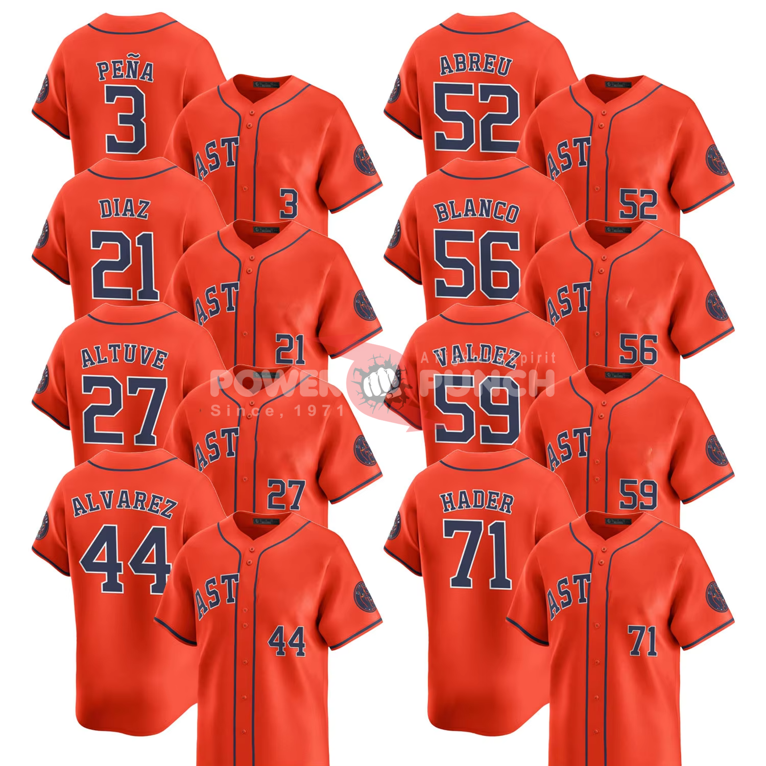 Power Punch 2025 Houston Alternate Limited Orange Baseball Jersey Unisex Custom Stitched Heat-T