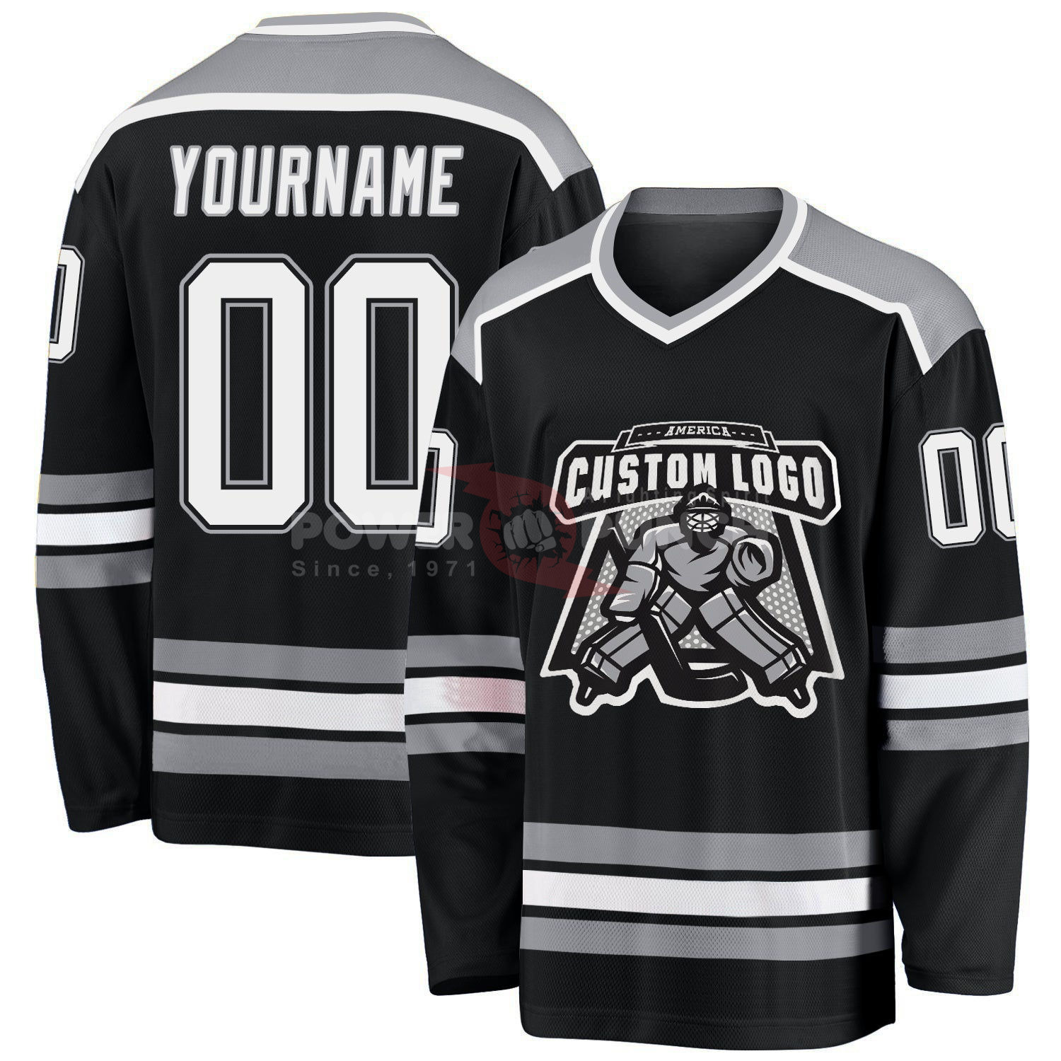 Power Punch High Quality Breathable Custom Ice Hockey Jersey Best Quality Wholesale Fashion wit - Angle 3