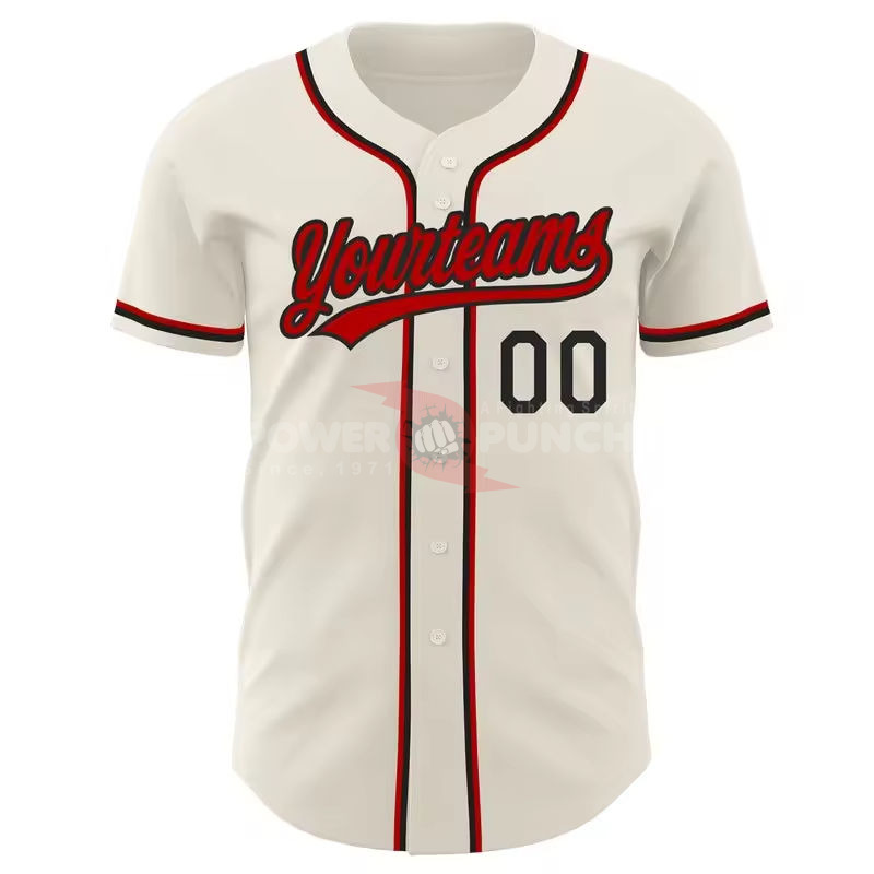 Power Punch Latest Design Men Baseball Jersey in Cheap Price Solid Color Custom Size Sublimatio - Angle 2